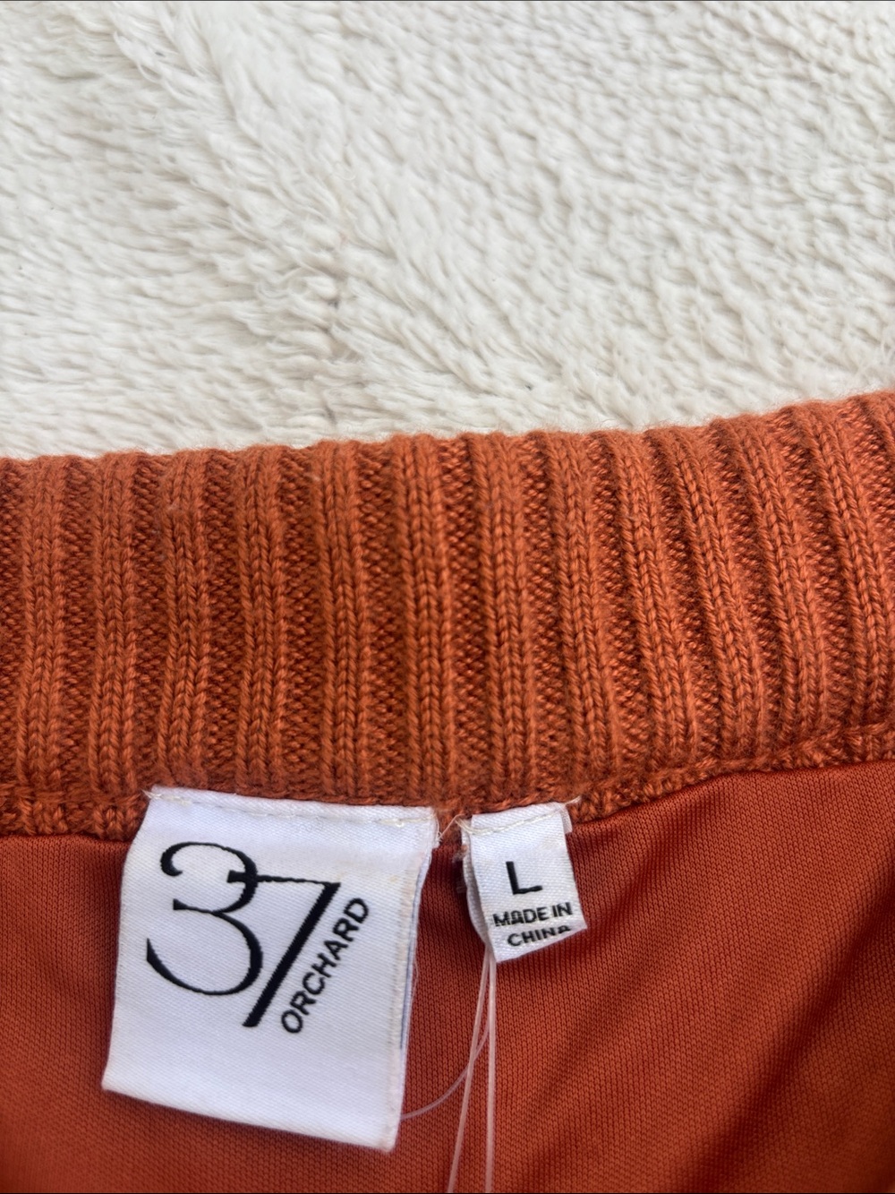 Open-Knit Rust Midi Skirt with Ruffle Hem - Picture 3 of 8
